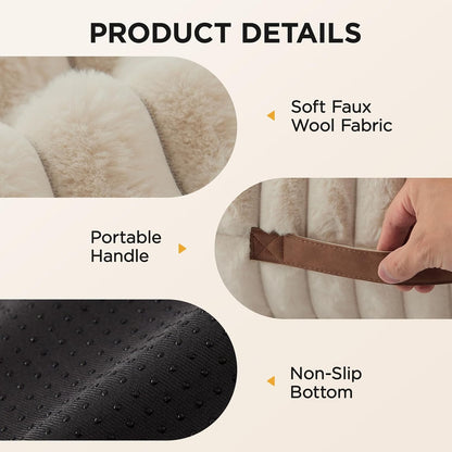 Cat Couch for Pets, 30 Inch Plush Pet Sofa, Cat Bed for Indoor Cats with Removable Washable Cover, Supportive Pet Sofa, Cream